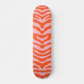 Zebra Print Sinaasappel en Roze Persoonlijk Skateboard (Voorkant)