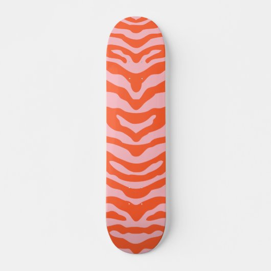 Zebra Print Sinaasappel en Roze Persoonlijk Skateboard (Voorkant)