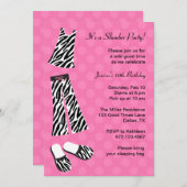 Zebra Print Slumber Party-uitnodigingen Kaart (Voorkant / Achterkant)