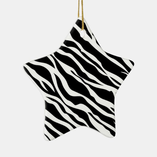 Zebra Print Star-Ornament Keramisch Ornament (Rechts)