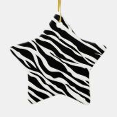 Zebra Print Star-Ornament Keramisch Ornament (Achterkant)