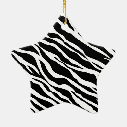 Zebra Print Star-Ornament Keramisch Ornament (Achterkant)