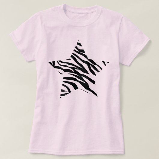 Zebra Print Star T-shirt (Design voorkant)