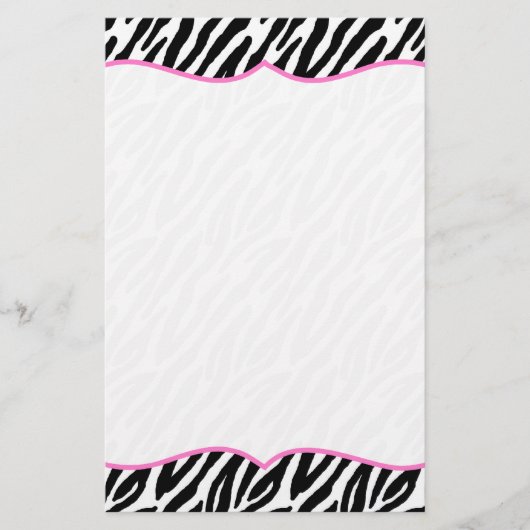 Zebra Print Stationery Briefpapier (Voorkant)