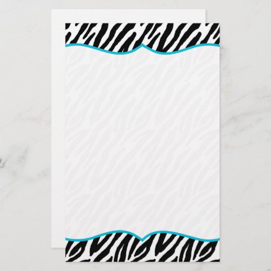 Zebra Print Stationery Briefpapier (Voorkant / Achterkant)