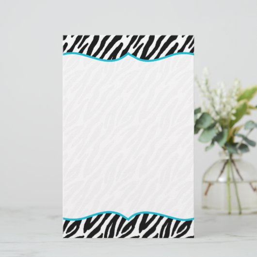 Zebra Print Stationery Briefpapier (Staand voorkant)