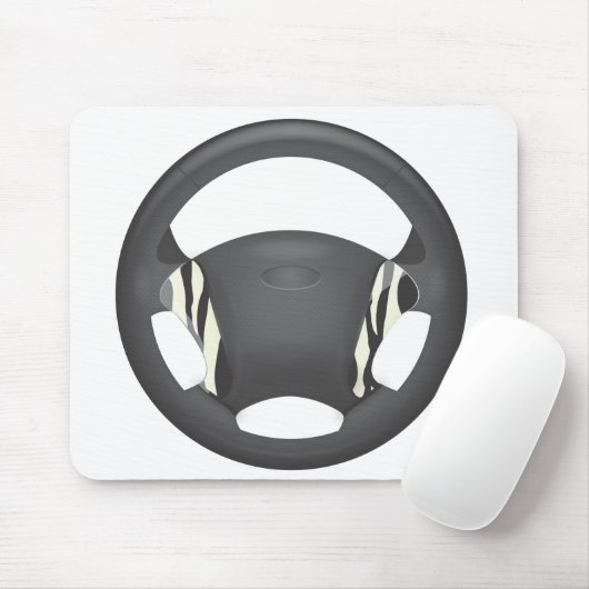 Zebra Print Steering Wheel Muismat (Met muis)