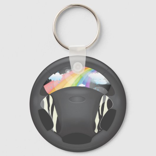 Zebra Print Steering Wheel Sleutelhanger (Voorkant)