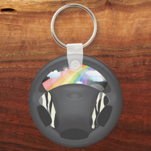 Zebra Print Steering Wheel Sleutelhanger (Voorkant)