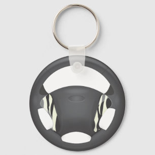 Zebra Print Steering Wheel Sleutelhanger