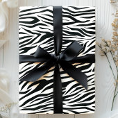 Zebra Print Stripes Black and White Animal Pattern Cadeaupapier