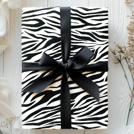 Zebra Print Stripes Black and White Animal Pattern Cadeaupapier