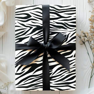 Zebra Print Stripes Black and White Animal Pattern Cadeaupapier