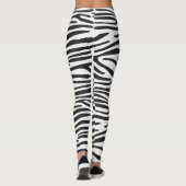 Zebra Print Stripes Black White Animal Leggings (Achterkant)