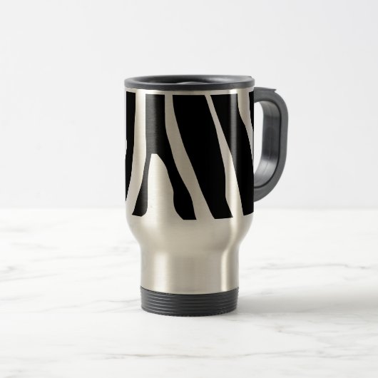 Zebra Print Stripes Pattern Reisbeker (Voorkant rechts)