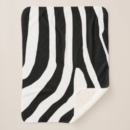 Zebra Print Stripes Pattern Sherpa Deken