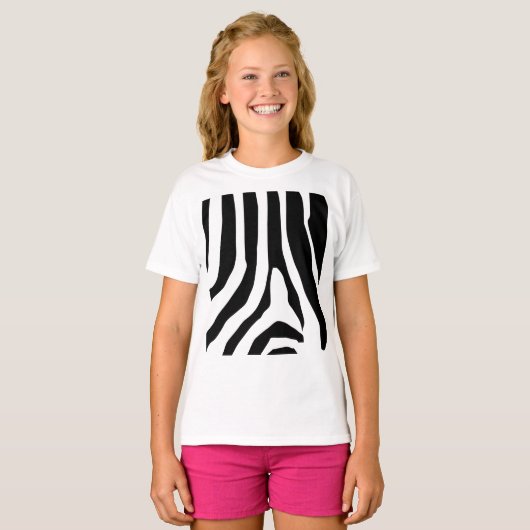 Zebra Print Stripes Pattern T-shirt (Voorkant volledig)