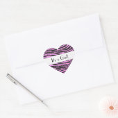 Zebra Print, Stripes, Roze Zebra, Baby shower Hart Sticker (Envelop)
