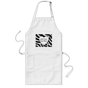 Zebra Print Stripes White Heart Lang Schort