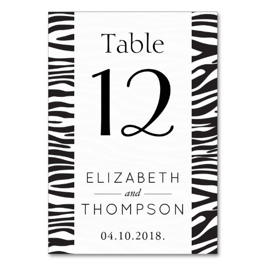 Zebra Print, Stripes, zwart en wit, bruiloft Kaart (Voorkant)