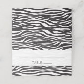 Zebra Print, Stripes, zwart en wit, bruiloft Plaatskaartje (Buitenkant ongevouwen)