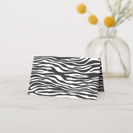 Zebra Print, Stripes, zwart en wit, bruiloft Plaatskaartje (Achterkant)