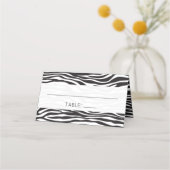 Zebra Print, Stripes, zwart en wit, bruiloft Plaatskaartje (Voorkant)