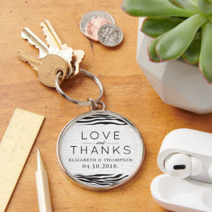 Zebra Print, Stripes, zwart en wit, bruiloft Sleutelhanger