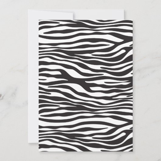 Zebra Print, Stripes, zwart en wit, zoet 16 Kaart (Achterkant)