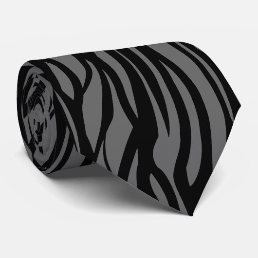 Zebra Print Stropdas, grijs Stropdas (Opgerold)