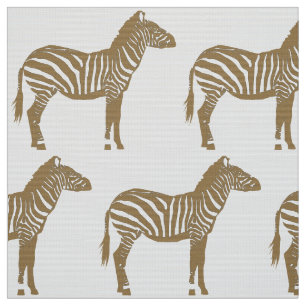 Zebra Print - Taupe Tan en White Stof