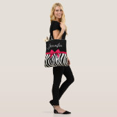 Zebra Print Tote Bag (Op model)