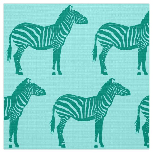 Zebra Print - Turquoise en Aqua Stof (Swatch)