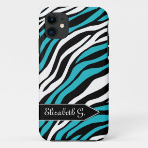Zebra Print Turquoise Mix iPhone 5 Hoesje