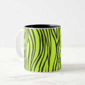 zebra print tweekleurige koffiemok (Voorkant links)