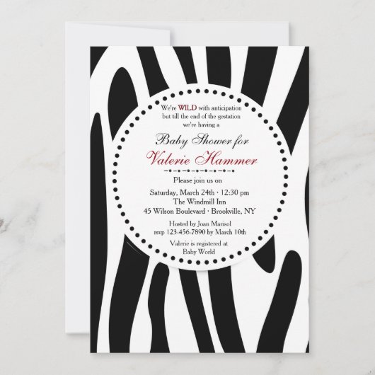 Zebra Print uitnodiging (Voorkant)