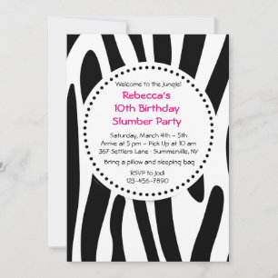 Zebra Print uitnodiging