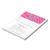 Zebra Print Vendor Event Leads Drawing Slip Notitieblok (Linkerzijde)