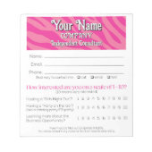 Zebra Print Vendor Leads Drawing Win Slip Notitieblok (Voorkant)