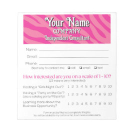 Zebra Print Vendor Leads Drawing Win Slip Notitieblok