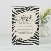 Zebra Print Verjaardag Stijlvolle Animal Print Par Kaart (Staand voorkant)