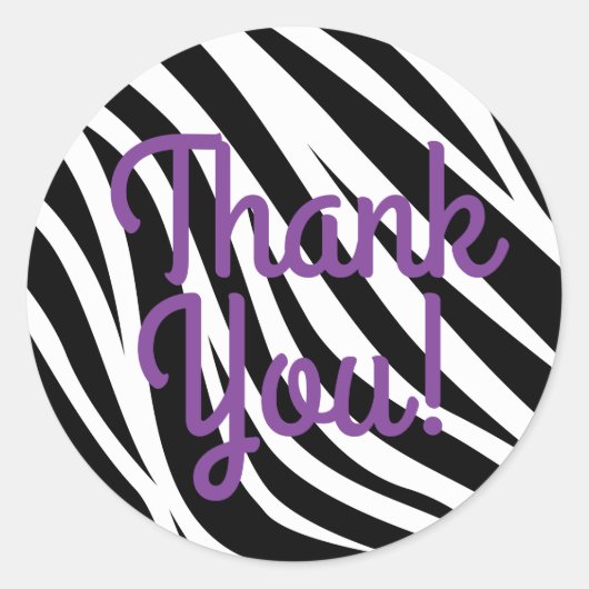 Zebra Print Verjaardagsfeestje Kinder Ronde Sticker (Voorkant)