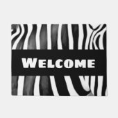 Zebra print - Vet Welkom - Modern Deurmat (Voorkant)