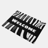 Zebra print - Vet Welkom - Modern Deurmat (Schuin)
