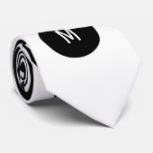 Zebra Print Vetgedrukte Strepen met Witte Monogram Stropdas (Opgerold)