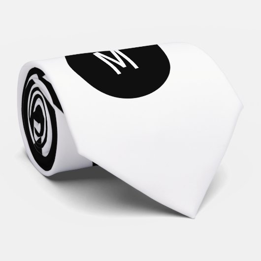 Zebra Print Vetgedrukte Strepen met Witte Monogram Stropdas (Opgerold)