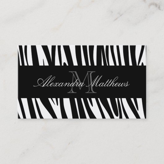 Zebra Print Visitekaartje (Voorkant)