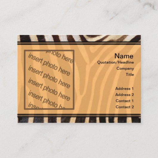 zebra print visitekaartje (Voorkant)