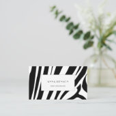 zebra print visitekaartje (Staand voorkant)