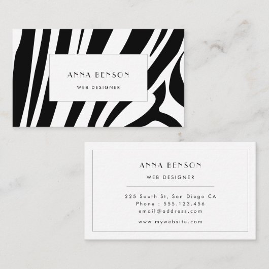  zebra print visitekaartje (Voorkant / Achterkant)